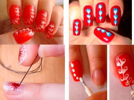 Поэтапные рисунки на ногтях