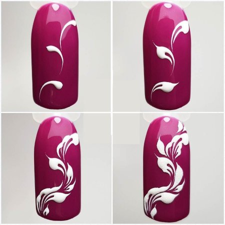 Вензеля на ногтях пошагово