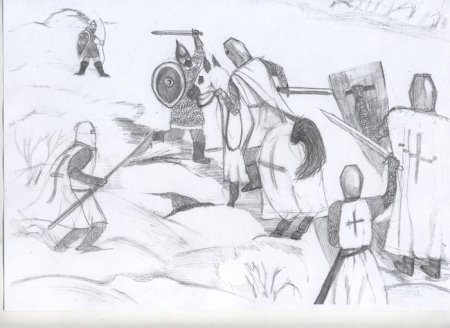 Ледовое побоище рисунок лёгкий