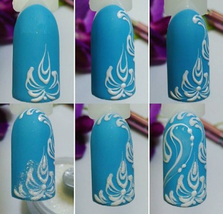 Поэтапные рисунки на ногтях новогодние