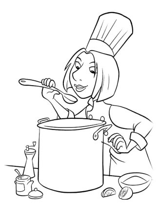 Раскраска инструменты повара