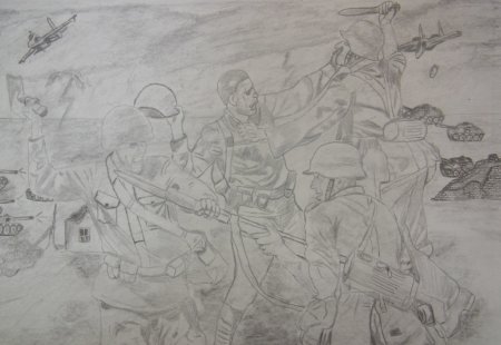 Рисунок на тему война карандашом