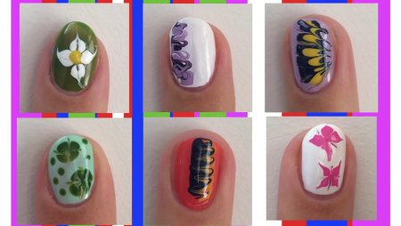 Узоры на ногтях с помощью иголки