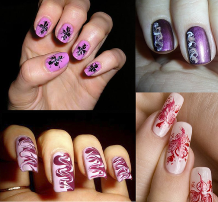 Рисование иголкой на ногтях