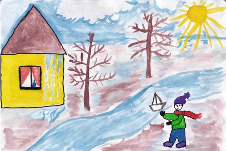 Детский рисунок Весна