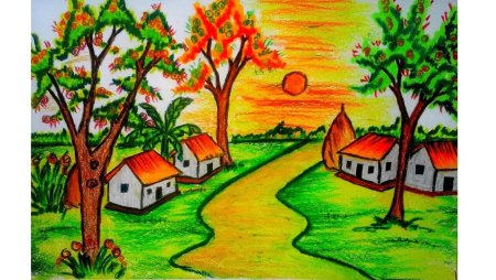 Пейзажи для детей легкие фломастерами