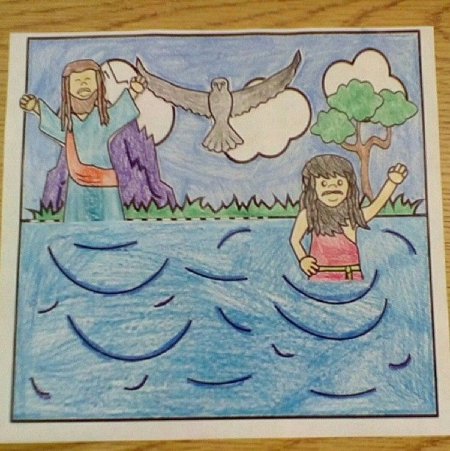 Крещение Иисуса Христа раскраска