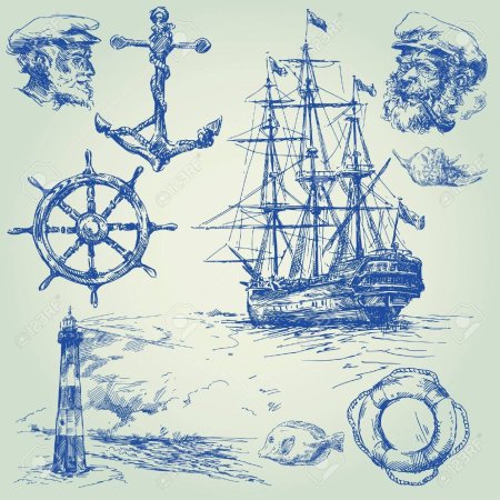Простые рисунки на морскую тематику