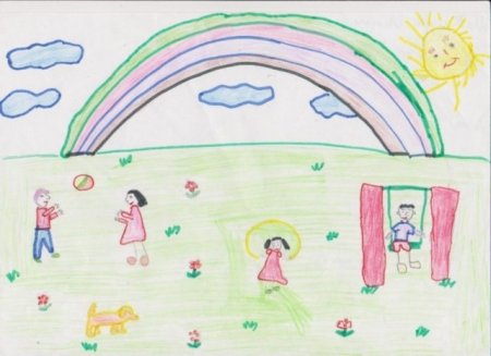 Нетрудные рисунки на тему детство