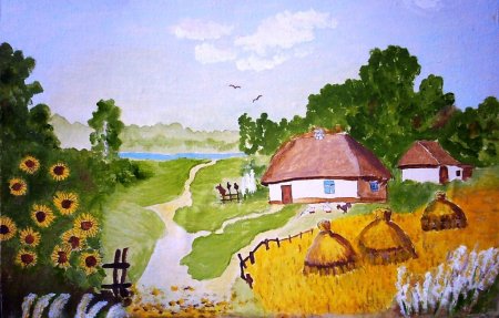 Рисование деревни