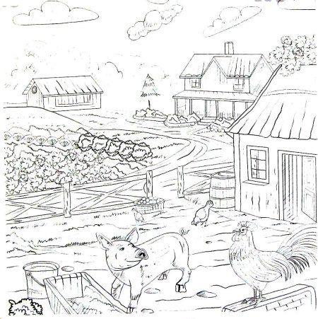 Деревня для раскрашивания