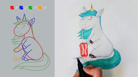 Как нарисовать голову единорога поэтапно