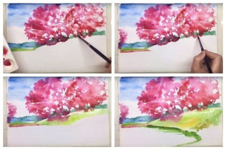 Рисование гуашью поэтапно для детей