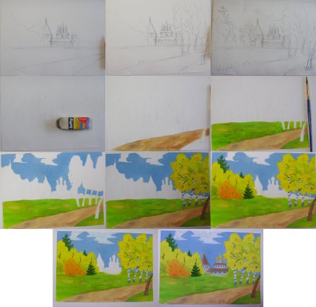 Рисование гуашью