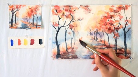 Схемы рисования цветов акварелью