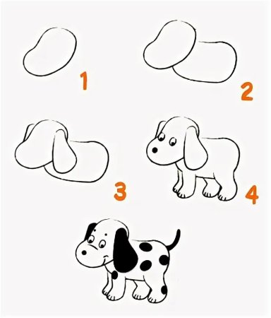 Рисование собаки с детьми 4-5 лет