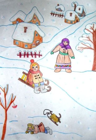 Рисунок на тему зима