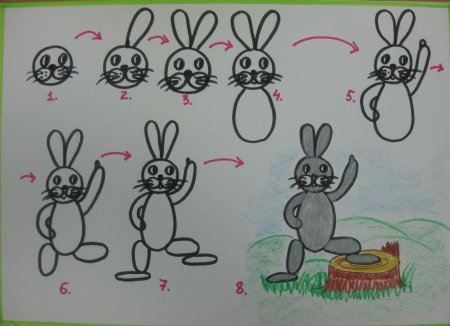 Заяц рисунок для детей поэтапно