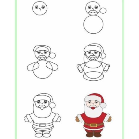 Рисование снеговика поэтапно