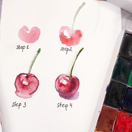 Акварельные рисунки для начинающих