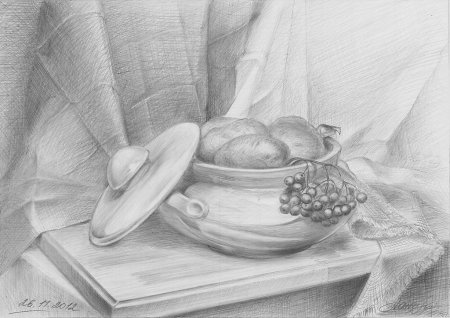 Натюрморт рисунок карандашом
