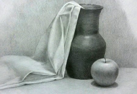 Натюрморт рисунок карандашом