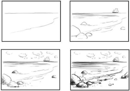 Нарисовать пейзаж поэтапно