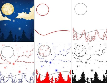 Поэтапное рисование гор