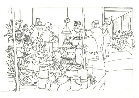 Лиможский рынок Мусоргский рисунок