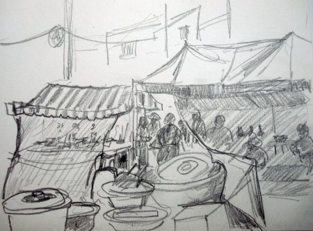 Ярмарка набросок