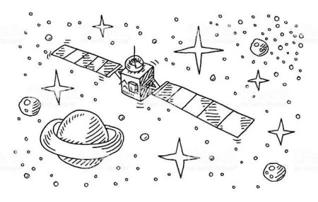 Космос рисунок карандашом