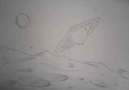Космос рисунок карандашом простым