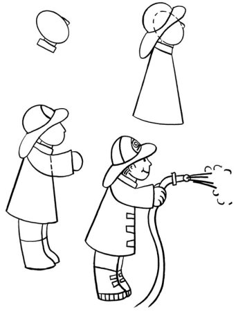 Раскраска пожарный