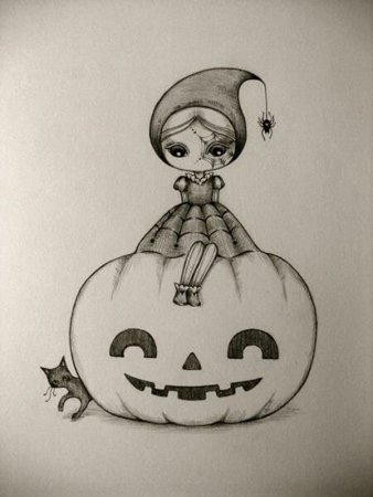 Рисунки на Хэллоуин для срисовки