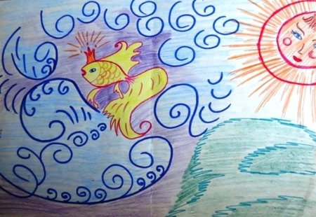 Рисунок на тему сказки Пушкина