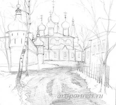 Рисунок моя Родина простым карандашом