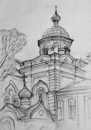 Набросок храма Сергиев Посад