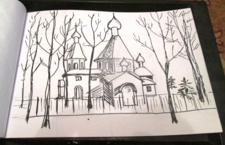 Церковь фломастерами