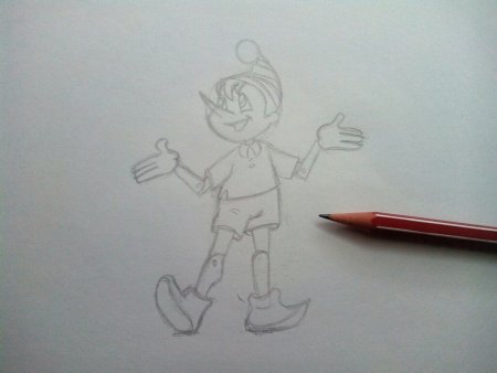 Как нарисовать Буратино поэтапно для детей