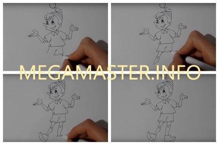 Схема рисования Буратино для дошкольников