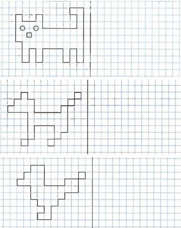 Рисунки по клеточкам лёгкие для детей