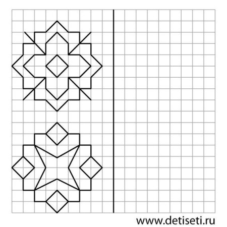 Объемные фигуры по клеточкам