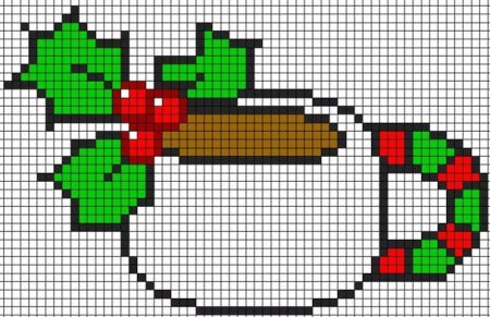 Рисунки по клеточкам новогодние