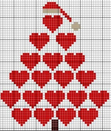 Рисунки по клеточкам на новый год