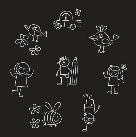 Человечки мелом на доске