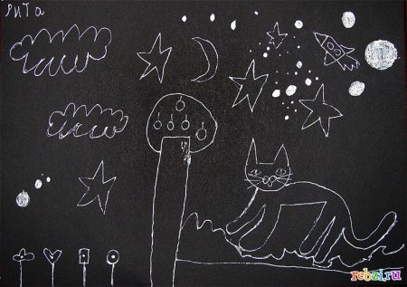 Рисунки мелом на доске