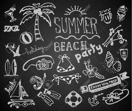 Рисунок мелками на доске легко