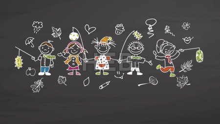 Лёгкие рисунки мелом на доске