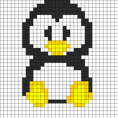 Пингвин по клеточкам