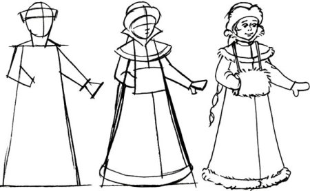 Нарисовать снегурочку пошагово